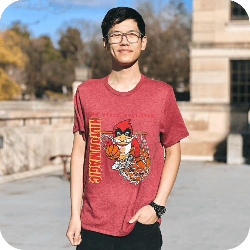 Alternative Apparel Basketball Cy Hilton Magic Cardinal Short Sleeve T-Shirt